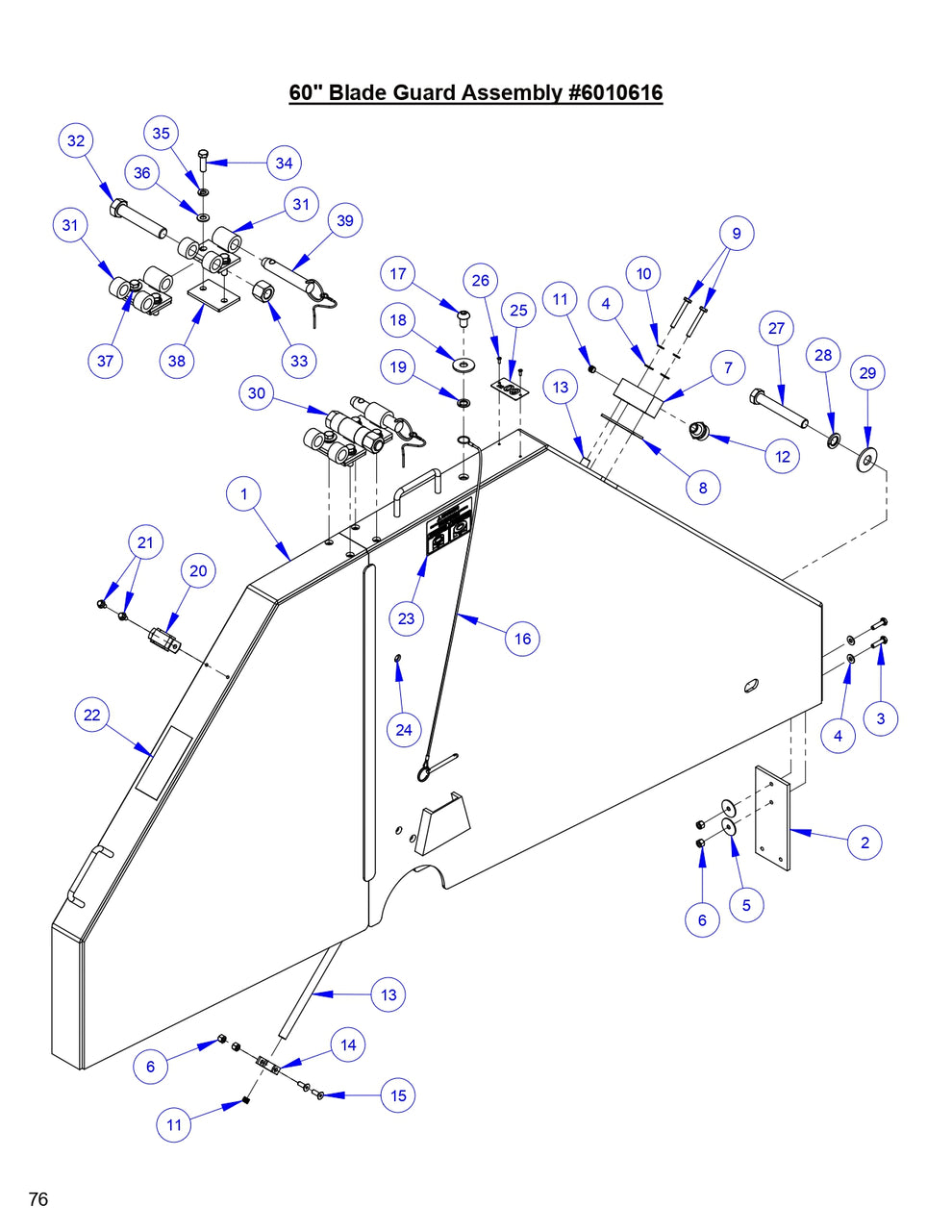 CC9074DK 60" Blade Guard Assembly Parts