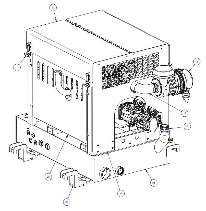 TRTP275 Triple Roller Tube Pavers Engine Cabinet Assembly Parts by Allen Engineering