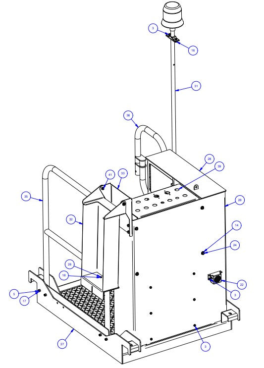 TRTP275 Triple Roller Tube Pavers Operator Platform Assembly Parts by Allen Engineering
