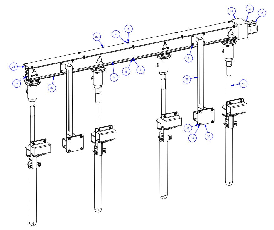 TRTP275 Triple Roller Tube Pavers RH Rack Assembly Parts by Allen Engineering