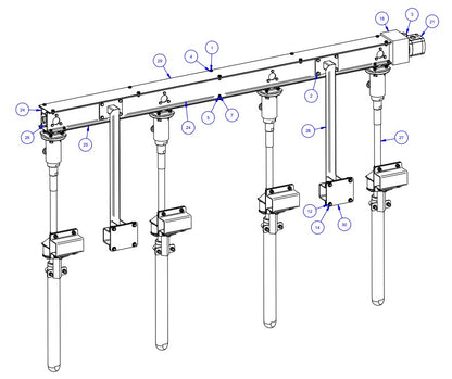 TRTP275 Triple Roller Tube Pavers RH Rack Assembly Parts by Allen Engineering
