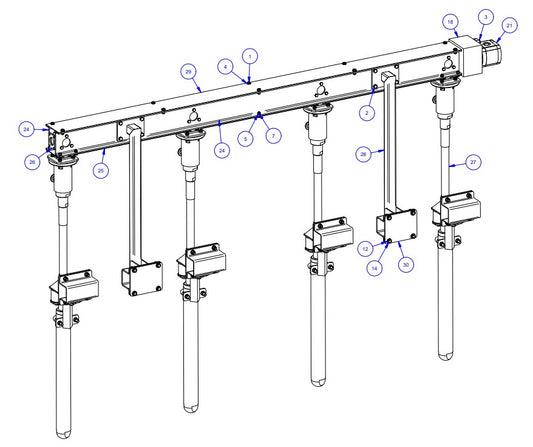 TRTP275 Triple Roller Tube Pavers RH Rack Assembly Parts by Allen Engineering