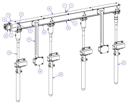 TRTP275 Triple Roller Tube Pavers LH Rack Assembly Parts by Allen Engineering