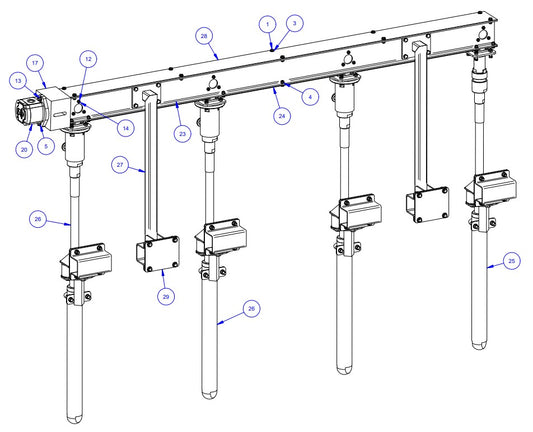 TRTP275 Triple Roller Tube Pavers LH Rack Assembly Parts by Allen Engineering