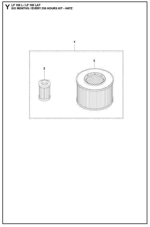 Six Months/ Every 250 Hours Kit-Hatz Assembly Parts For LF 100 L Diesel By Husqvarna