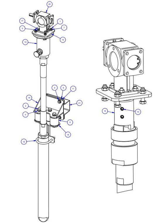 TRTP275 Triple Roller Tube Pavers RH End Vibrator Assembly Parts by Allen Engineering