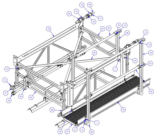 TRTP275 Triple Roller Tube Pavers 6’ Center Section Assembly Parts by Allen Engineering