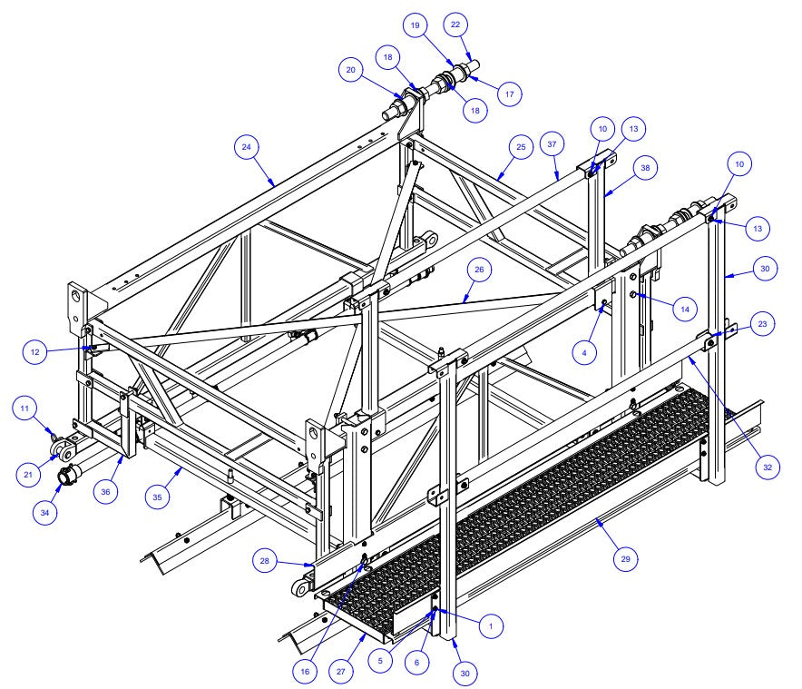 TRTP275 Triple Roller Tube Pavers 6’ Center Section Assembly Parts by Allen Engineering