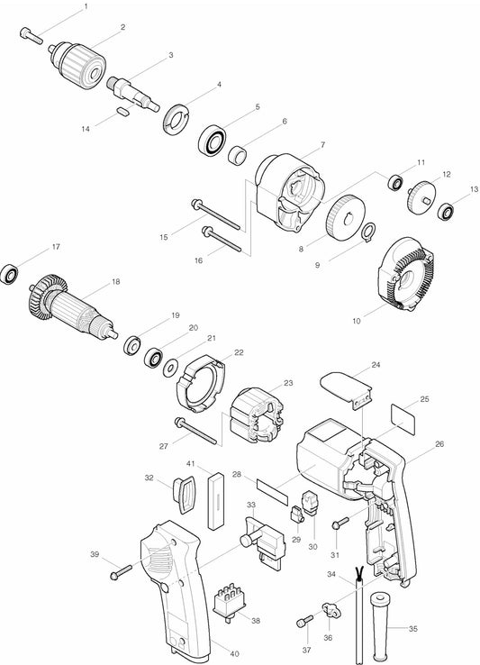 6303H Drill Assembly Parts By Makita