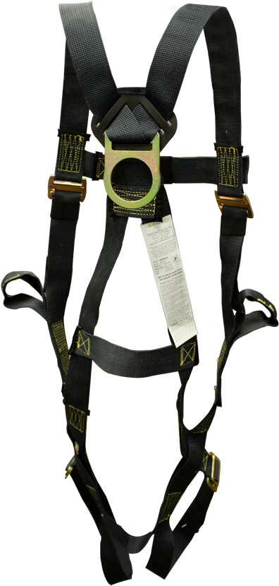 630KLS Full Body Harness, Kevlar Webbing,  single back dorsal d-ring, Pass-thru legs, web torso loops by FrenchCreek Production Black