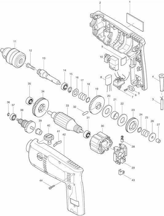 6310 Drill Assembly Parts By Makita
