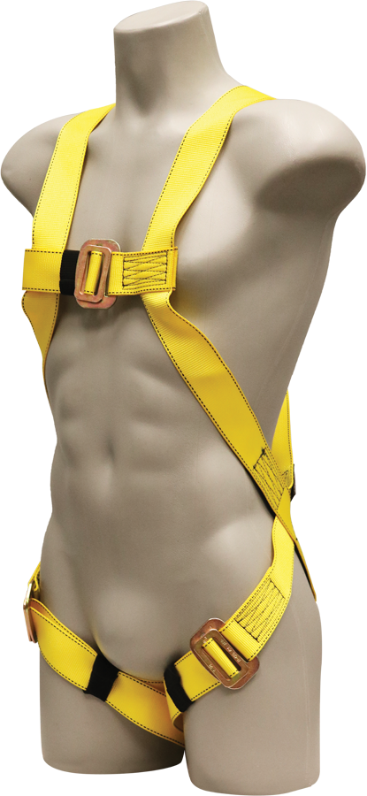631 Full Body Harness, single back dorsal d-ring, pass-thru legs by FrenchCreek Production Yellow