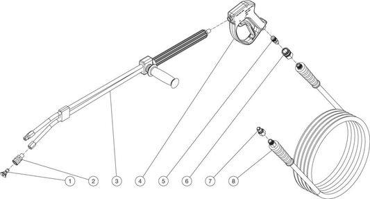 HSP-3000-0MGM (sn:0-99999999) Gun/Wand/Hose Assembly Parts By Mi-T-M