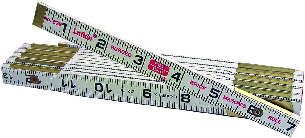 Lufkin 636 6' x 5/8" Brick Masons Wood Rule Red End