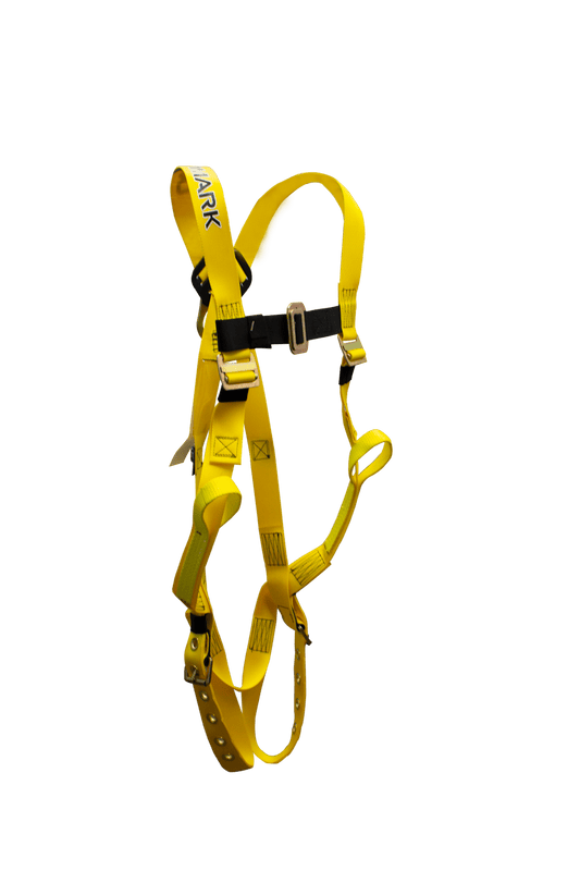 650LS Full Body Harness, single back dorsal d-ring, web torso loops, tongue buckle legs by FrenchCreek Production Yellow
