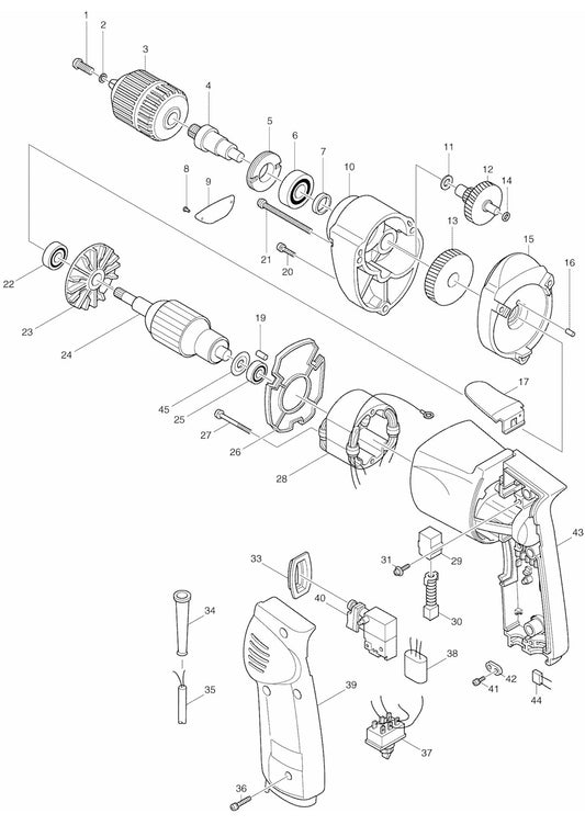 6510LVR Drill Parts from Makita
