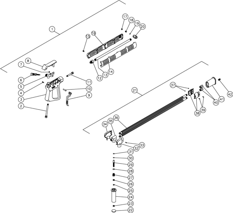 HSP-3004-3MGH/HSP-3004-3MGV/HSP-3504-3MGH/HSP-3504-3MGR (sn:0-15010743) Gun/Lance Assembly Parts By Mi-T-M