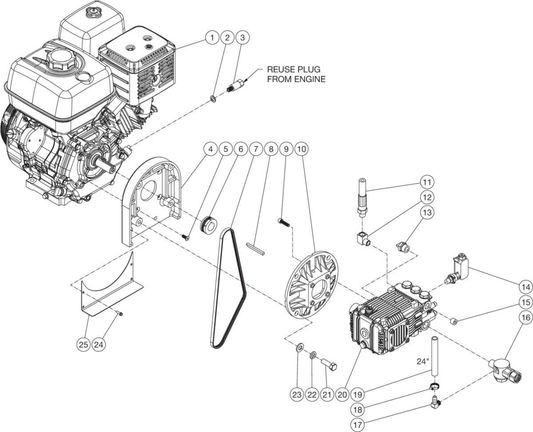 HSP-3004-3MGV Engine/Pump Assembly Parts By Mi-T-M