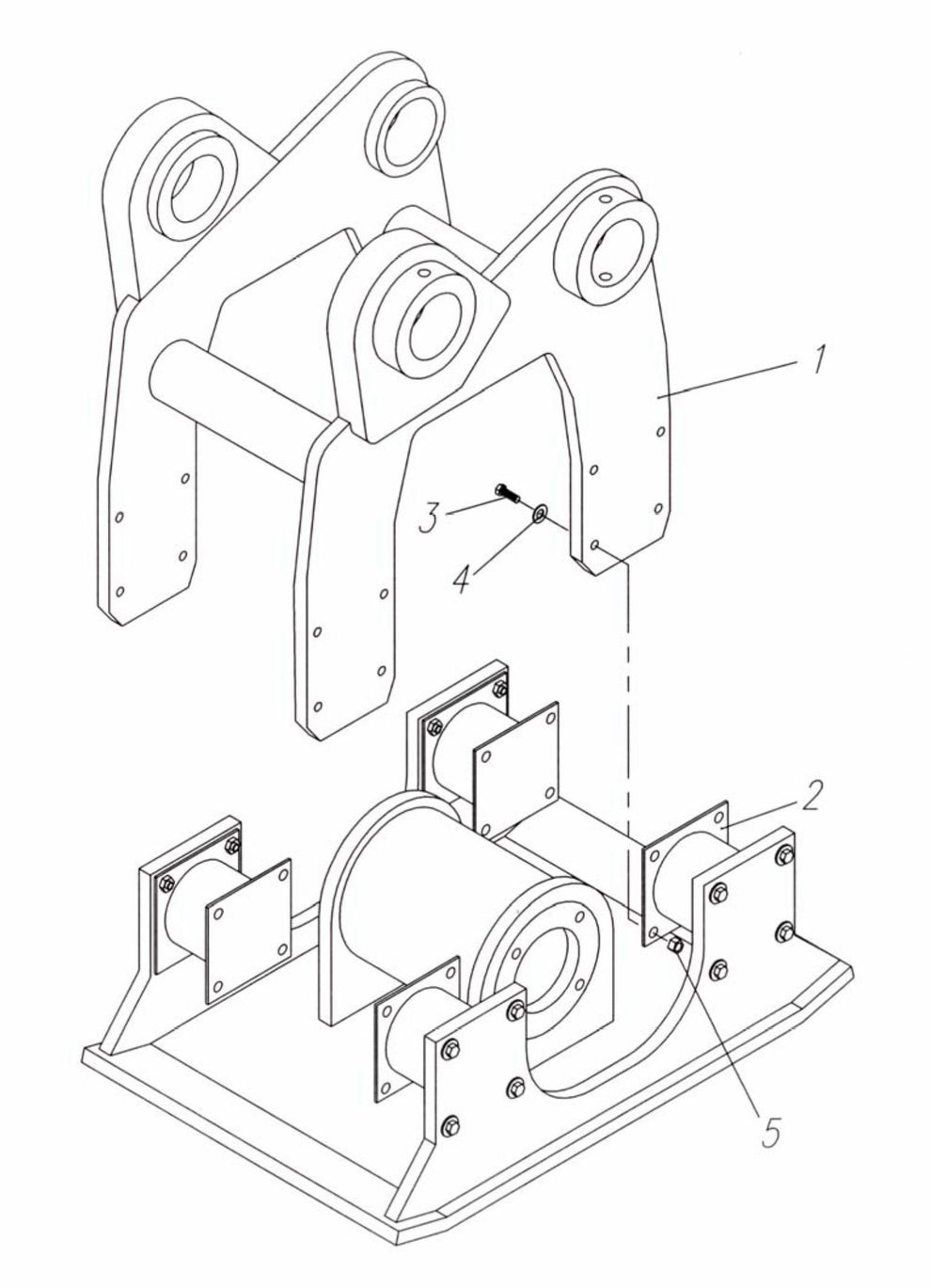 HP65 II-24 (S/N upto 651099) Pin-On Style FB Hanger Bracket and Mounting Assembly Parts