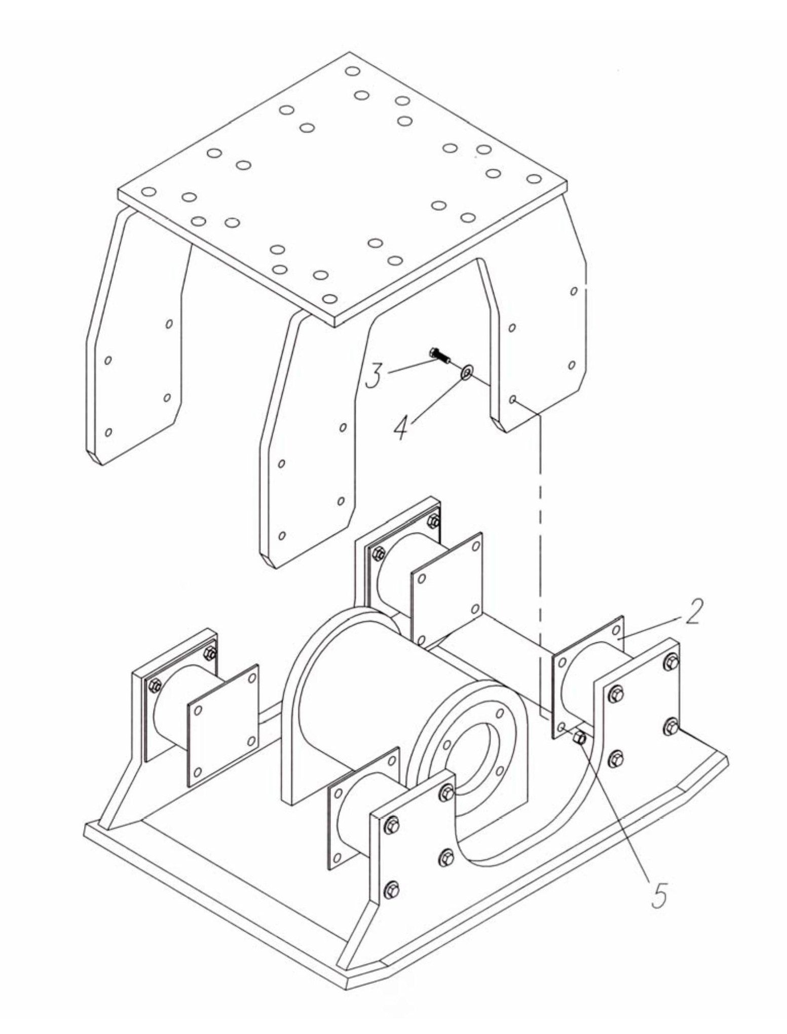 HP65 II-24 (S/N upto 651099) Optional Bolt-On Style FT Hanger Bracket and Mounting Assembly Parts