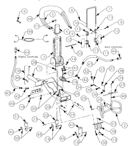660-DIG Control Handle Assembly 660H And 660V DIG-R-MOBILE (Serial Numbers 25832 Thru 26385) Parts By General Equipment