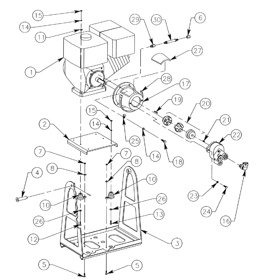 660-DIG Engine Cradle Assembly 660H And 660V DIG-R-MOBILE (Serial Numbers 25550 Thru 25780) Parts By General Equipment