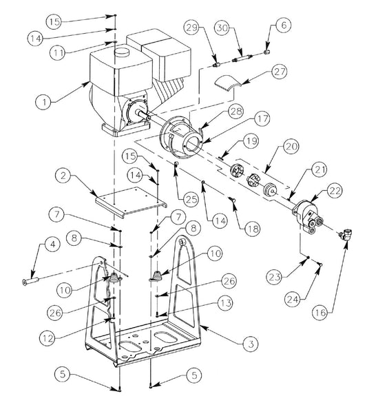 660-DIG Engine Cradle Assembly 660H And 660V DIG-R-MOBILE (Serial Numbers 25550 Thru 25780) Parts By General Equipment