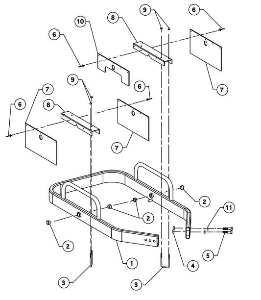 660-DIG Rear Frame Assembly 660H And 660V DIG-R-MOBILE Parts By General Equipment