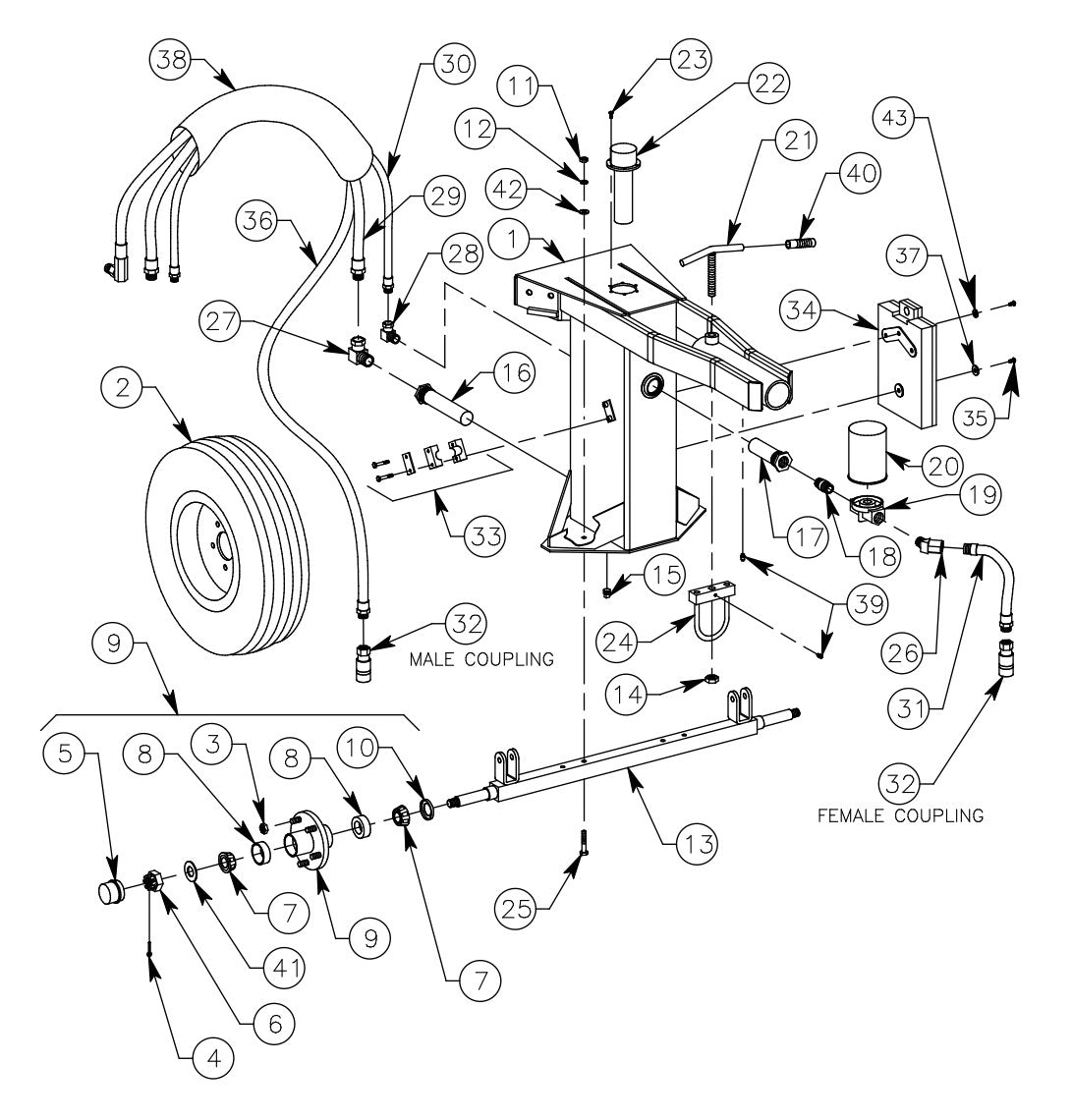 660-DIG Reservoir Assembly 660H And 660V DIG-R-MOBILE (Used Starting With Serial Number 26386) Parts By General Equipment