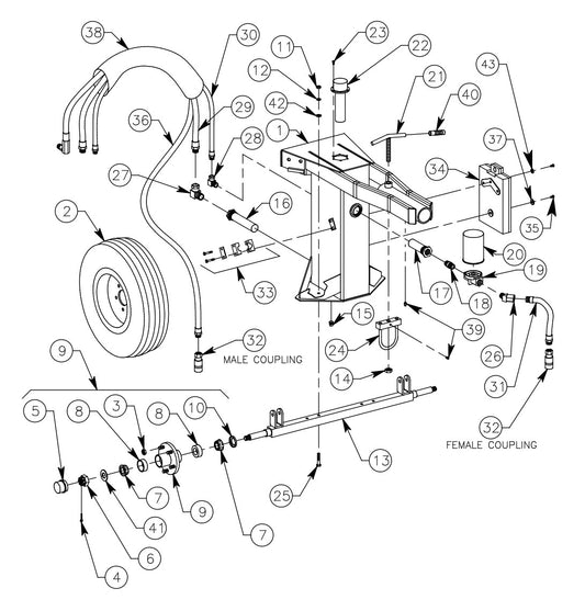 660-DIG Reservoir Assembly 660H And 660V DIG-R-MOBILE (Used Starting With Serial Number 26386) Parts By General Equipment