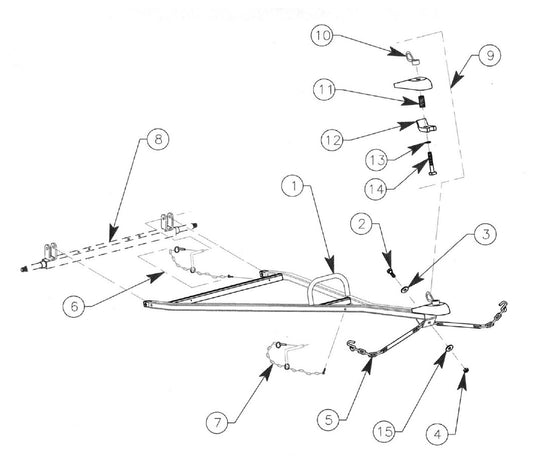 660-DIG Tow Bar Assembly 660H And 660V DIG-R-MOBILE Parts By General Equipment