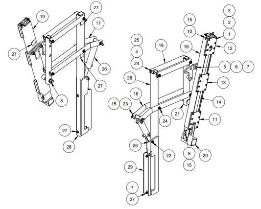 TRTP265 LH Gang Lift Assembly Parts by Allen Engineering