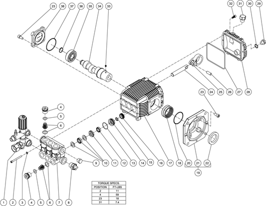 DH-1002-SE0E1M (sn:15110729-15143412)/(sn:15143413-99999999), DH-1502-SE0E1M (sn:15110729-15143412) High Pressure Pump Assembly Parts by Mi-T-M