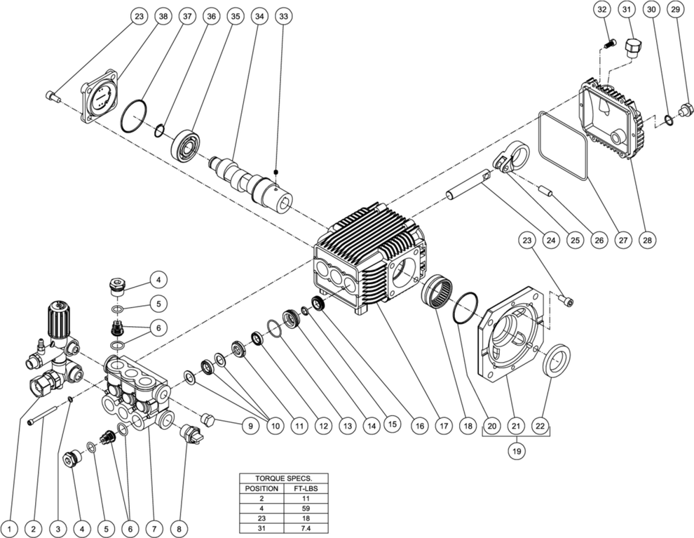 DH-1002-SE0E1M (sn:15110729-15143412)/(sn:15143413-99999999), DH-1502-SE0E1M (sn:15110729-15143412)/(sn:15143413-99999999), DH-2003-SE0E2M (sn:15110729-15143412) High Pressure Pump Assembly Parts by Mi-T-M