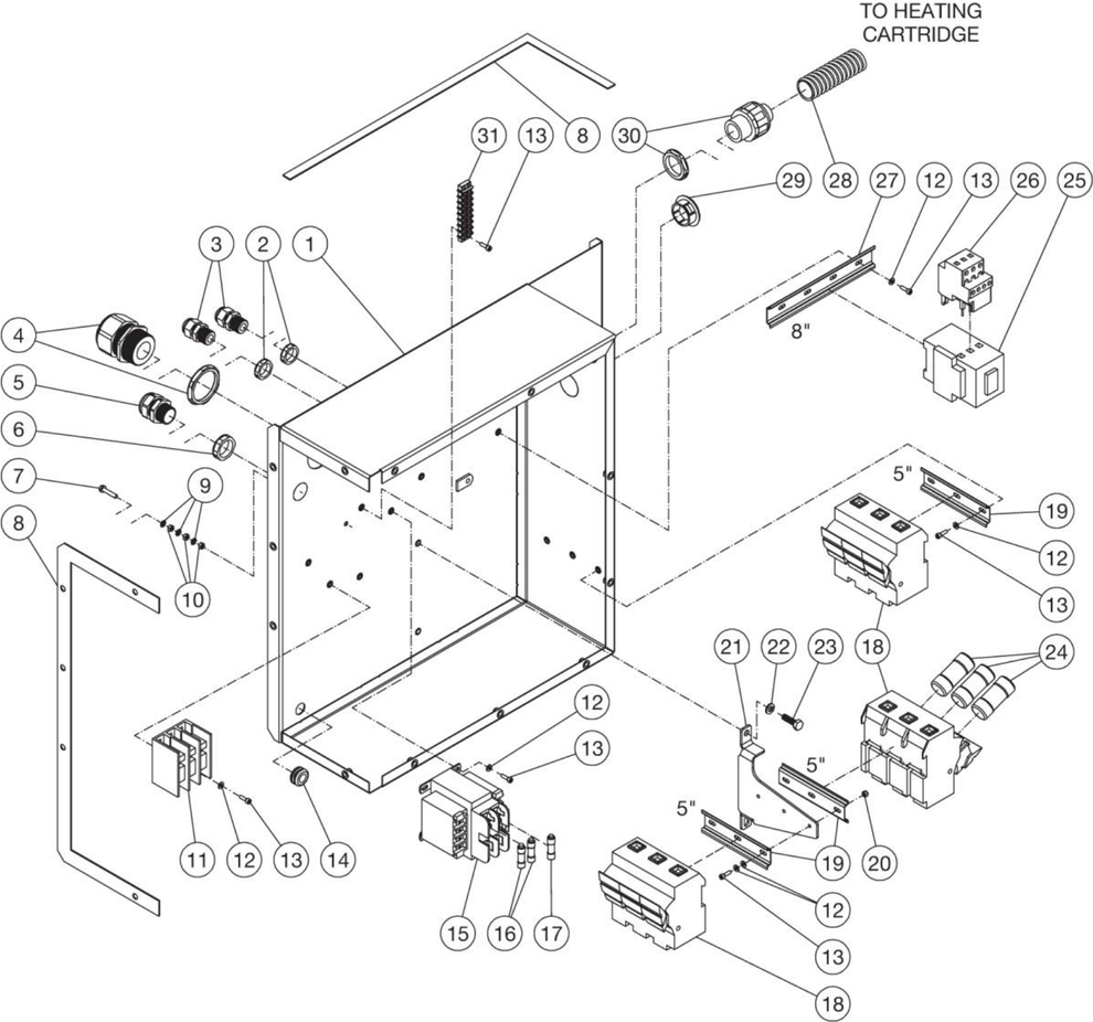 DH-2503-AE0E4G (sn:15131523-15155258) Unit Electric Box Assembly Parts By Mi-T-M