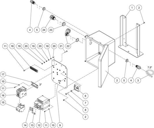 DH-2503-AE0E4G (sn:15131523-15155258) CW Electric Box Assembly Parts By Mi-T-M