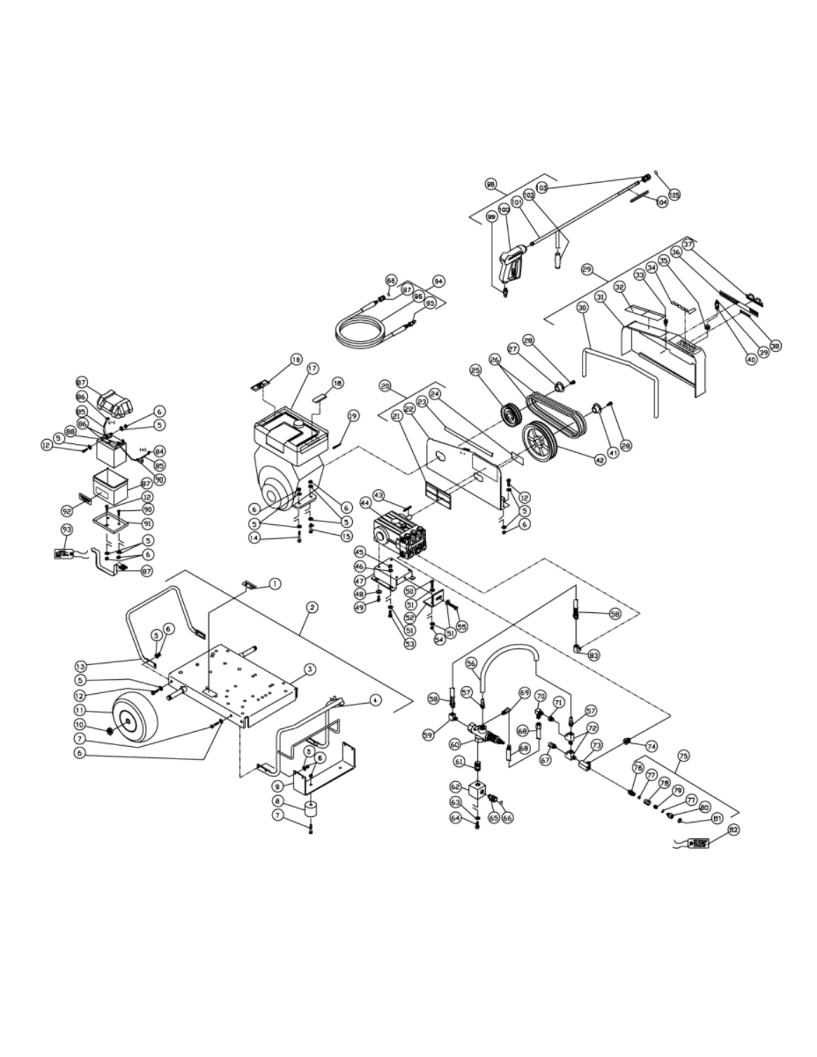 CW-2008-0MGV (sn:0-99999999) Frame Assembly Parts By Mi-T-M