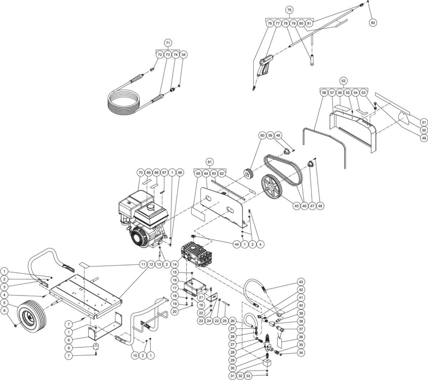 CW-2505-4MGR (sn:10552632-99999999) Frame Assembly Parts By Mi-T-M