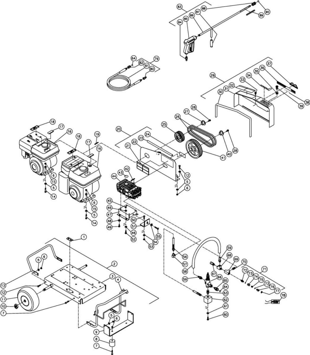 CW-2505-4MGV (sn:0-10070000) Frame Assembly Parts By Mi-T-M