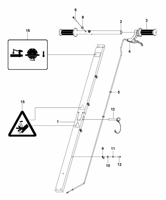 Soff Cut 150 D Handle Assembly Parts by Husqvarna
