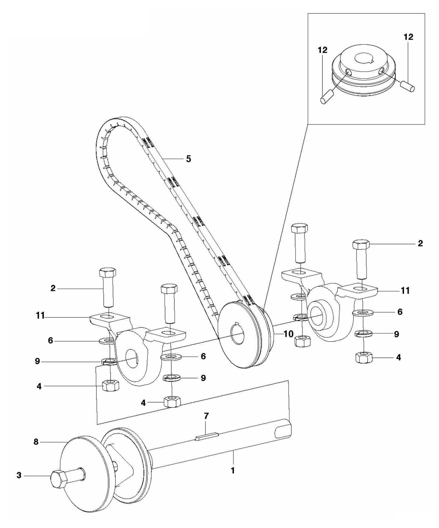 Soff Cut 150 D Blade Shaft Assembly Parts by Husqvarna