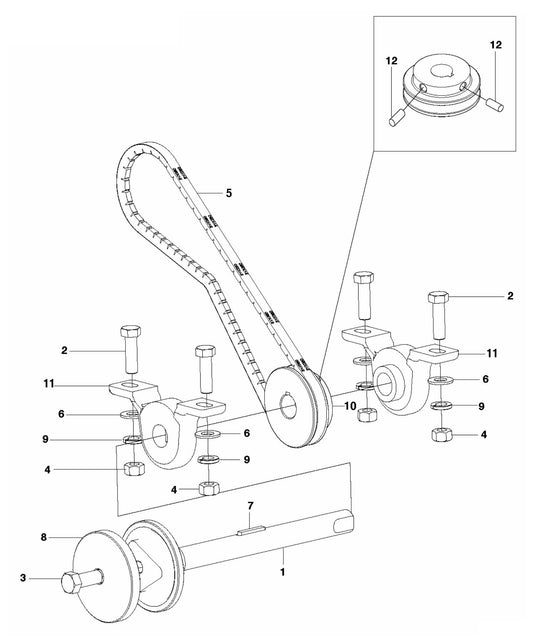 Soff Cut 150 D Blade Shaft Assembly Parts by Husqvarna