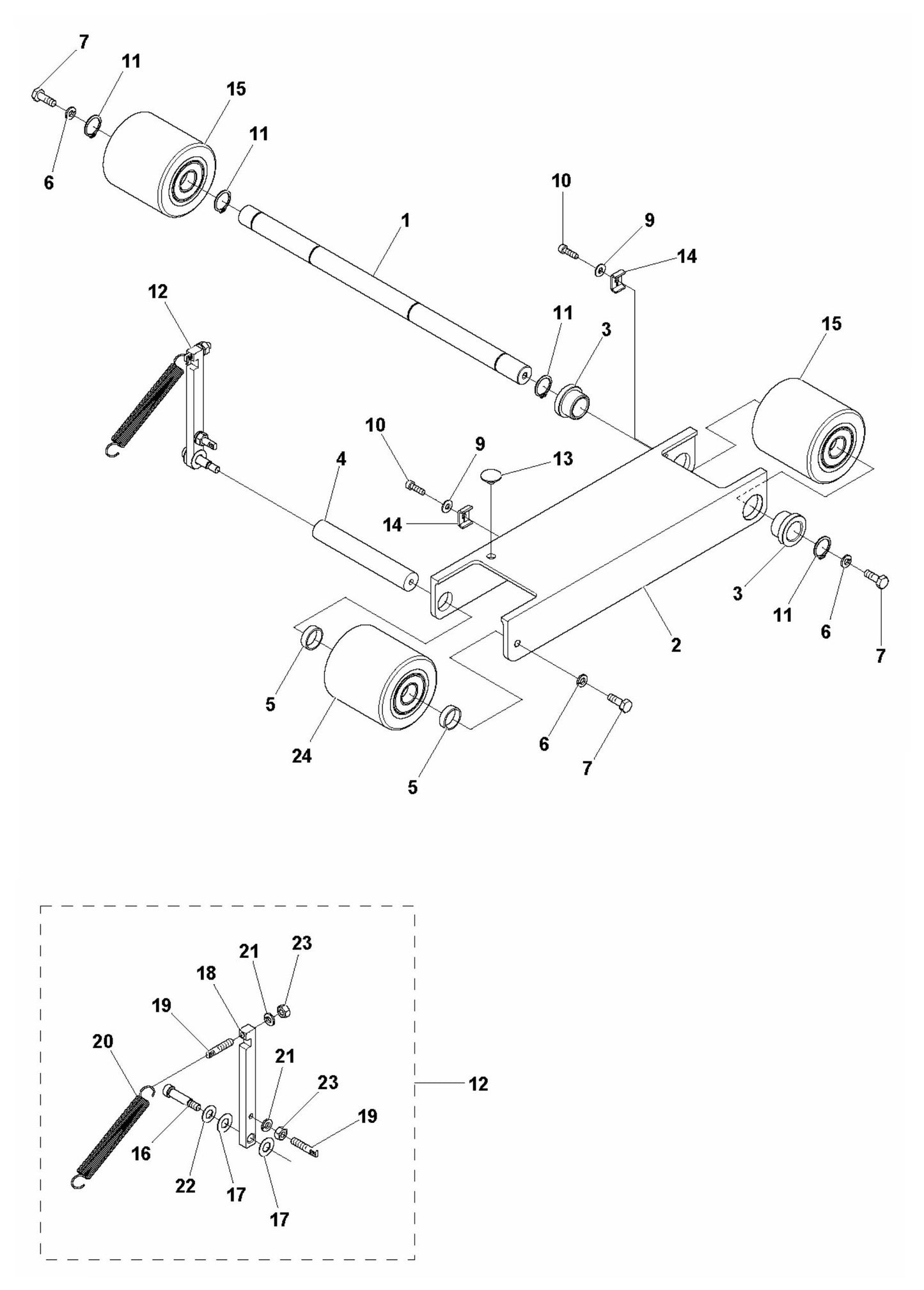 Soff Cut 150 D Wheel Carriage Assembly Parts by Husqvarna