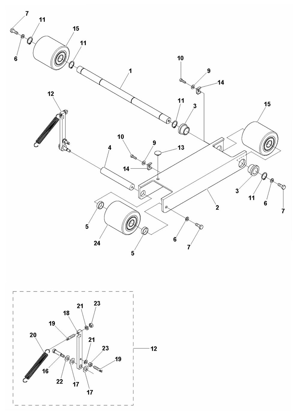 Soff Cut 150 D Wheel Carriage Assembly Parts by Husqvarna