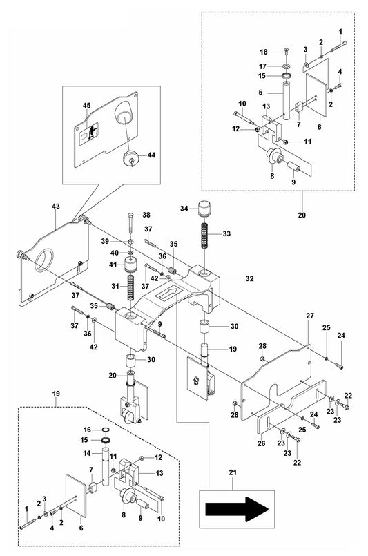 Soff Cut 150 D Blade Block Assembly Parts by Husqvarna
