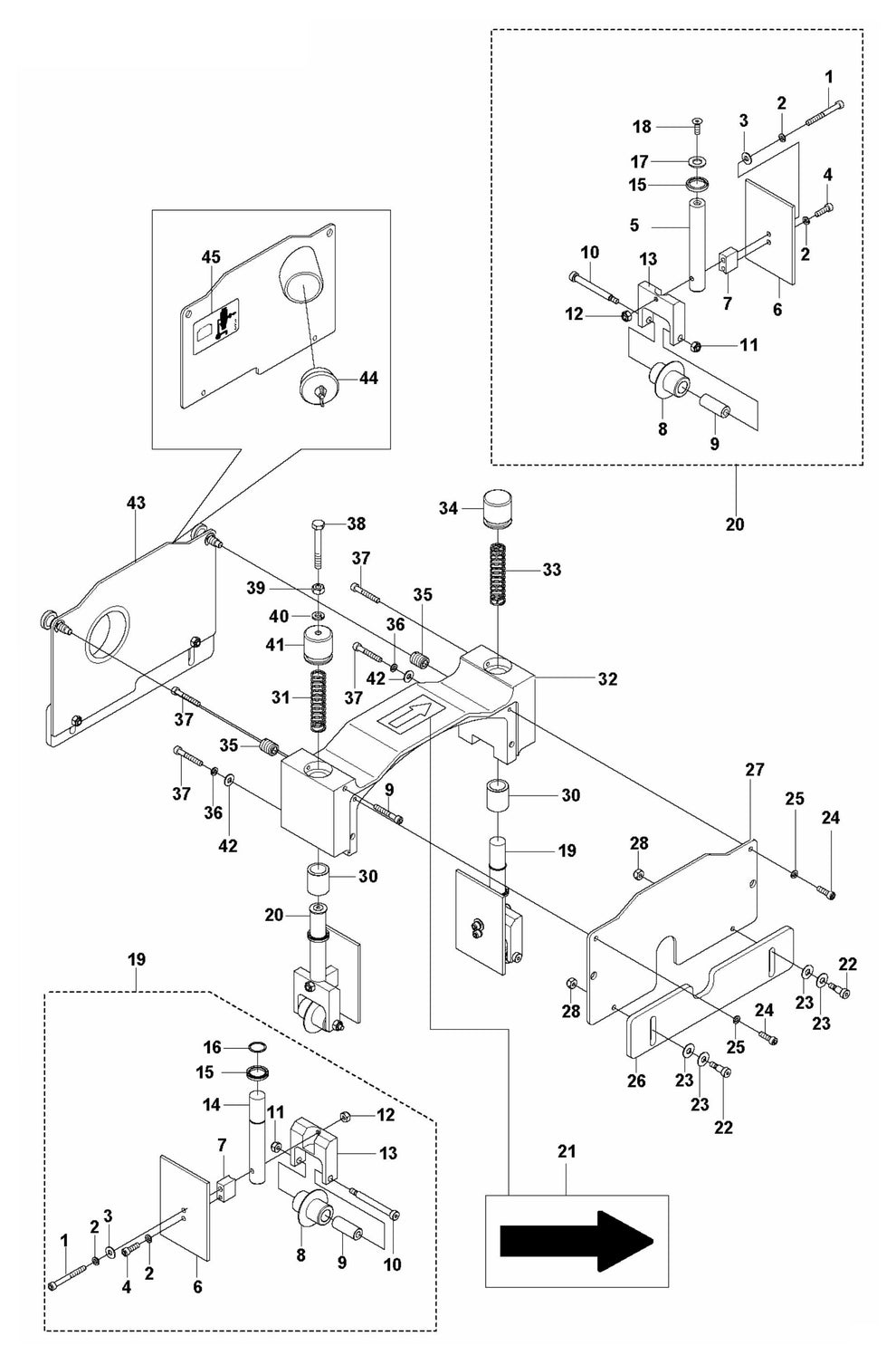 Soff Cut 150 D Blade Block Assembly Parts by Husqvarna