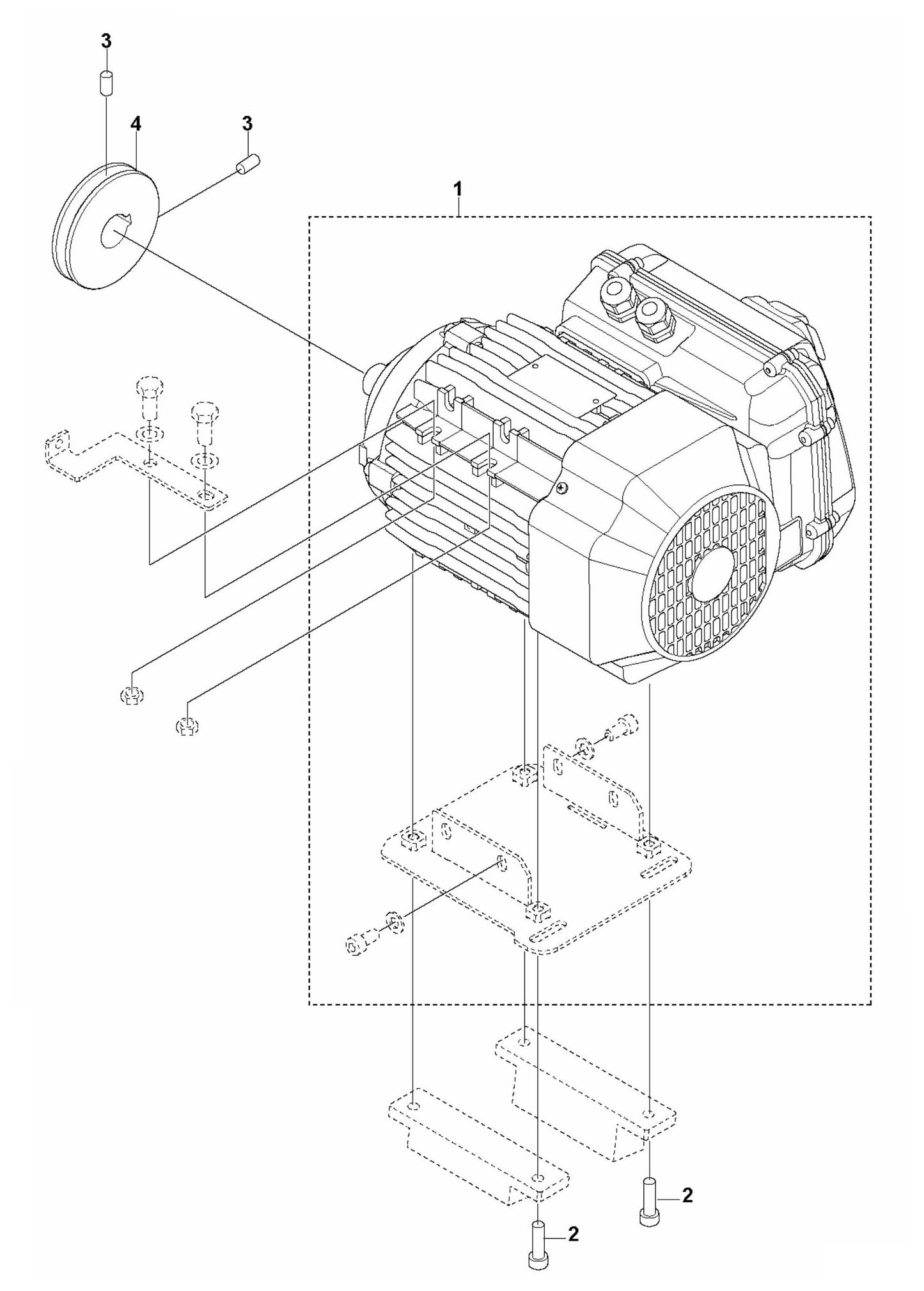 Soff Cut 150 E Motor Assembly Parts by Husqvarna