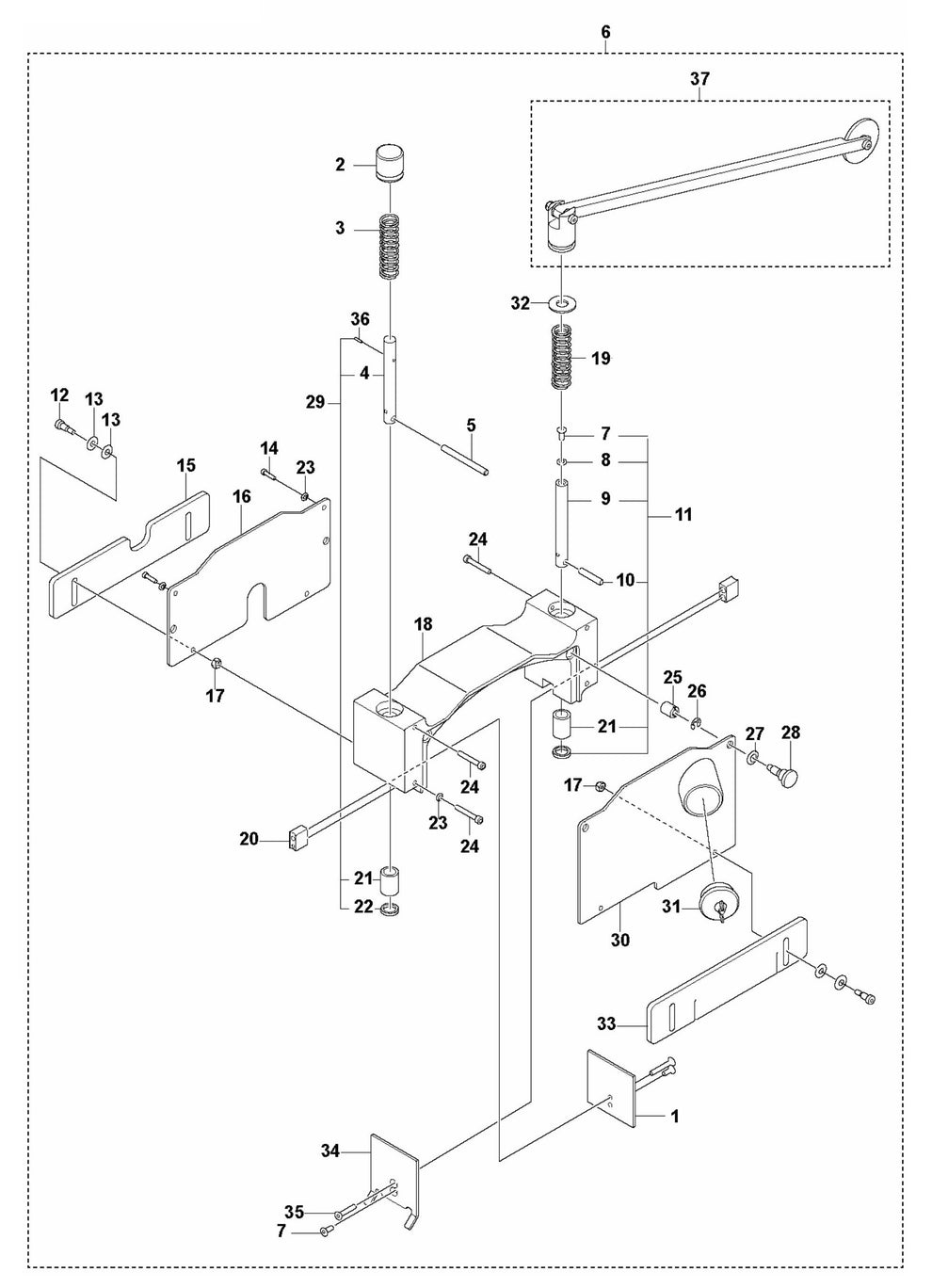Soff Cut 150 E Blade Block Assembly Parts by Husqvarna