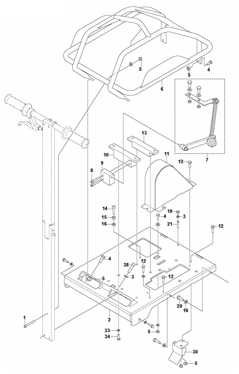 Soff Cut 150 E Main Frame Assembly Parts by Husqvarna