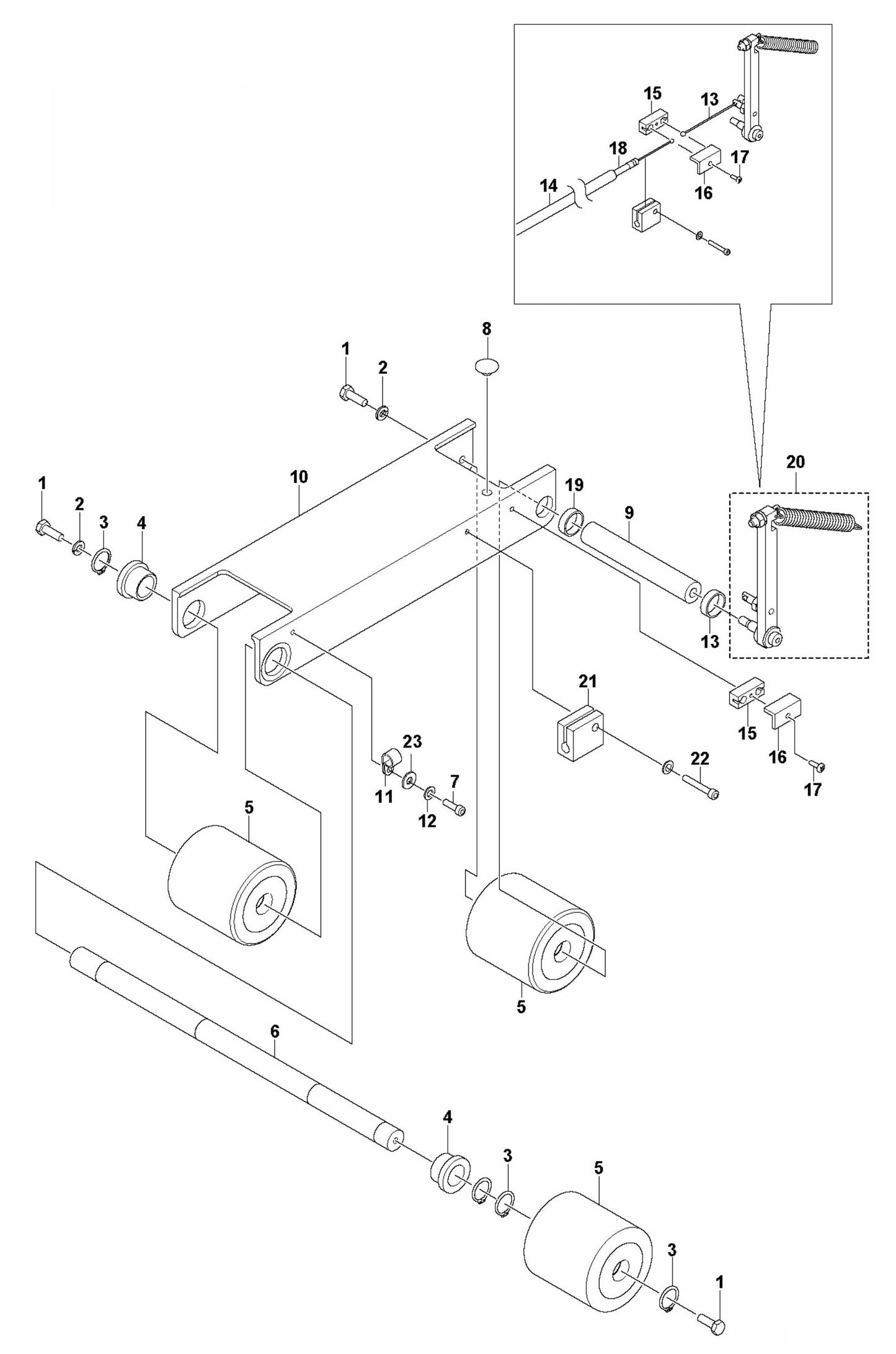 Soff Cut 150 E Carriage Assembly Parts by Husqvarna